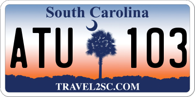 SC license plate ATU103