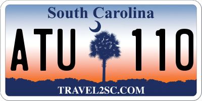SC license plate ATU110