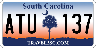 SC license plate ATU137