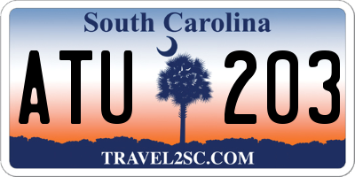 SC license plate ATU203