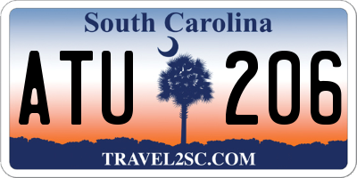 SC license plate ATU206