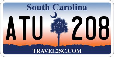 SC license plate ATU208
