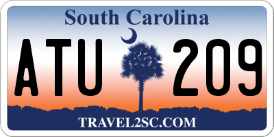 SC license plate ATU209