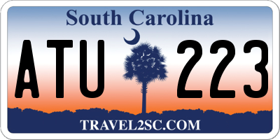 SC license plate ATU223