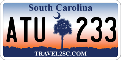 SC license plate ATU233
