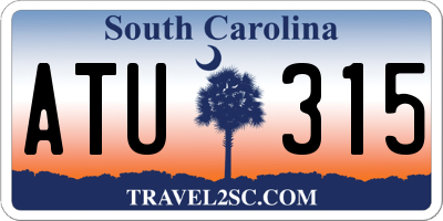SC license plate ATU315