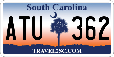 SC license plate ATU362