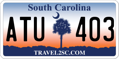 SC license plate ATU403