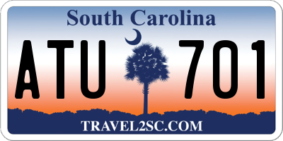 SC license plate ATU701