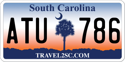 SC license plate ATU786