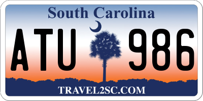 SC license plate ATU986