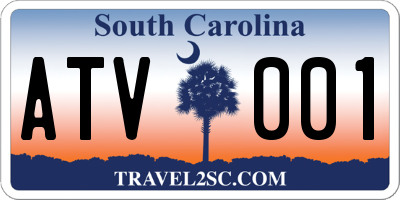 SC license plate ATV001