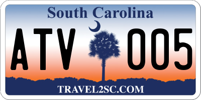 SC license plate ATV005