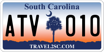 SC license plate ATV010