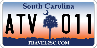 SC license plate ATV011