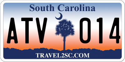 SC license plate ATV014