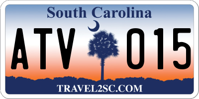 SC license plate ATV015