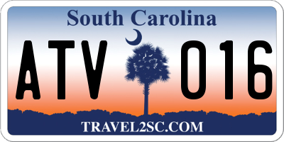 SC license plate ATV016