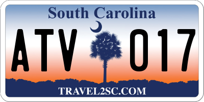 SC license plate ATV017