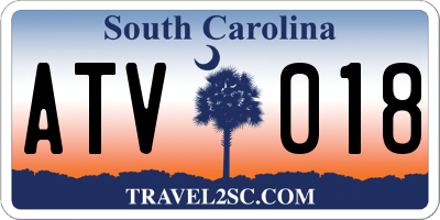 SC license plate ATV018