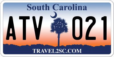 SC license plate ATV021