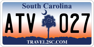 SC license plate ATV027