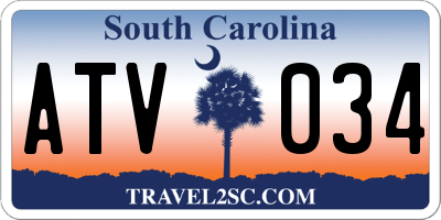 SC license plate ATV034