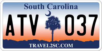 SC license plate ATV037