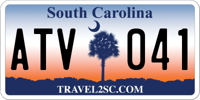 SC license plate ATV041