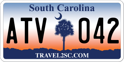 SC license plate ATV042
