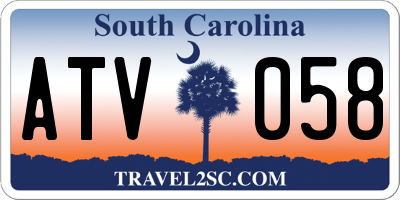 SC license plate ATV058