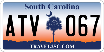 SC license plate ATV067
