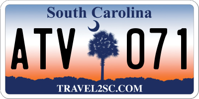 SC license plate ATV071