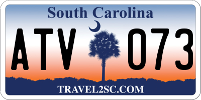 SC license plate ATV073