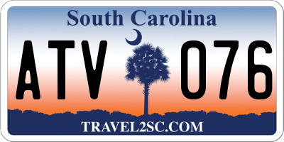 SC license plate ATV076
