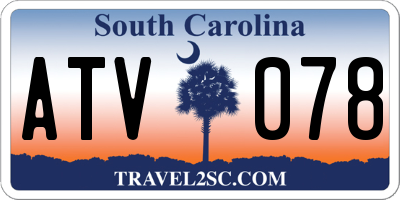 SC license plate ATV078