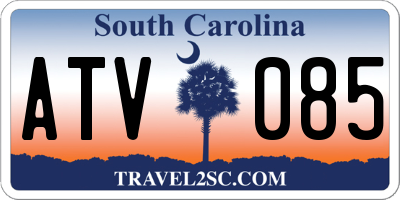 SC license plate ATV085