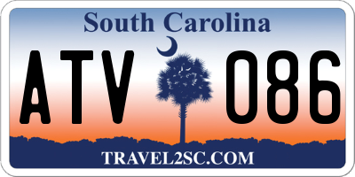 SC license plate ATV086