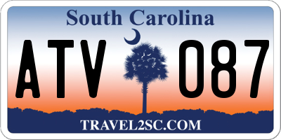 SC license plate ATV087