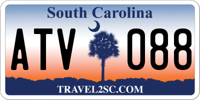 SC license plate ATV088