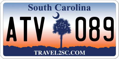 SC license plate ATV089