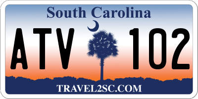 SC license plate ATV102