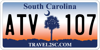 SC license plate ATV107
