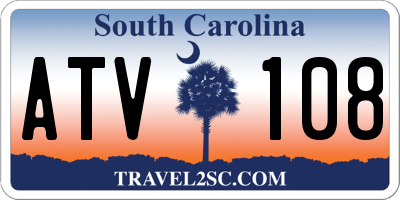 SC license plate ATV108