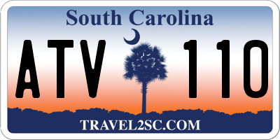 SC license plate ATV110