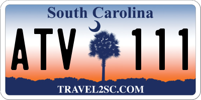 SC license plate ATV111
