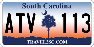 SC license plate ATV113