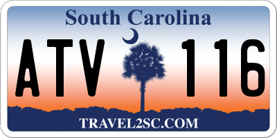 SC license plate ATV116