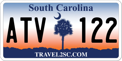 SC license plate ATV122