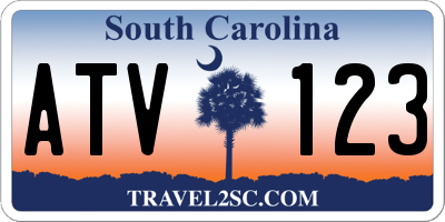 SC license plate ATV123